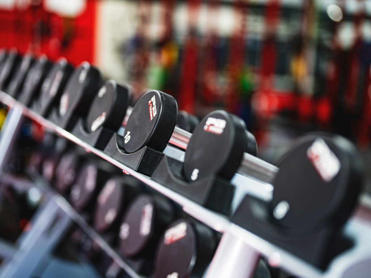 The free weights section